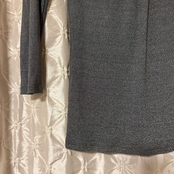 Michael Stars Gunmetal Metallic Silver Gray Shine Top 3/4 Sleeve Shirt Y2K - Picture 3 of 11